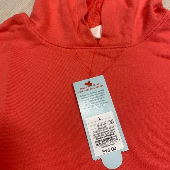 Cat & Jack Vibrant Coral Hoodie - Picture 2 of 4